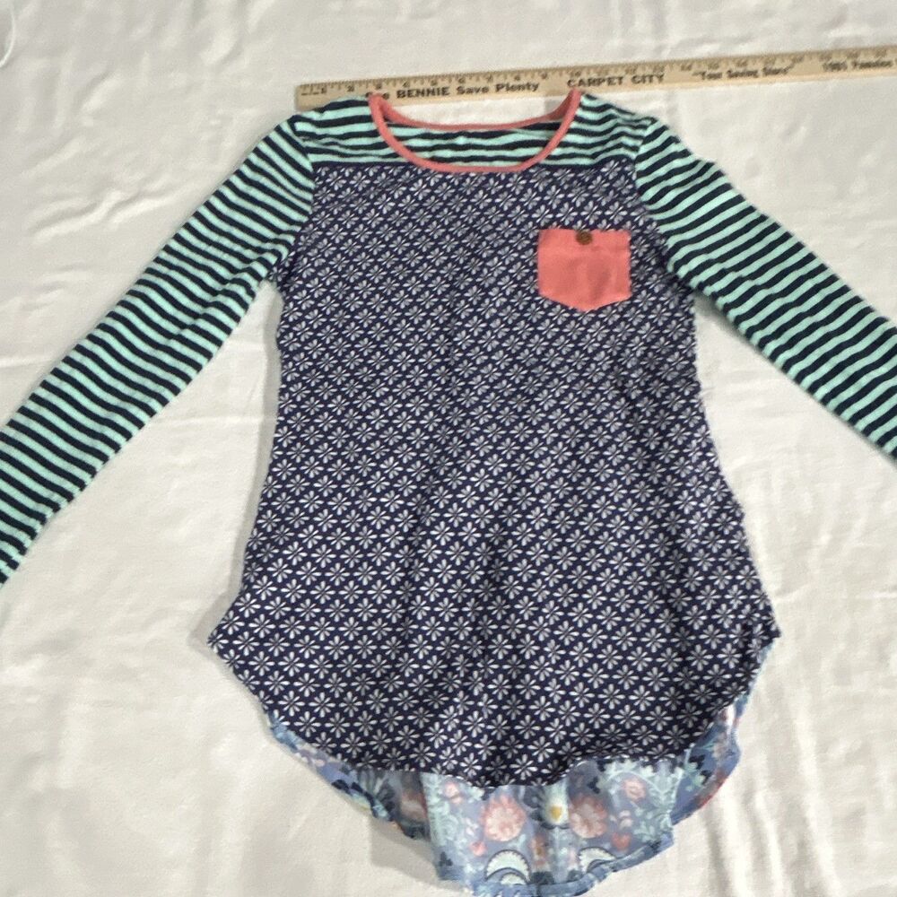 Serendipity Shrimp & Grits Kids Girls XXL 11-12 Floral Heart Tunic Tee 3752